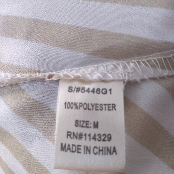 Poetry Women's Blouse striped open back gold buttons sleeveless tank Medium - Picture 4 of 4